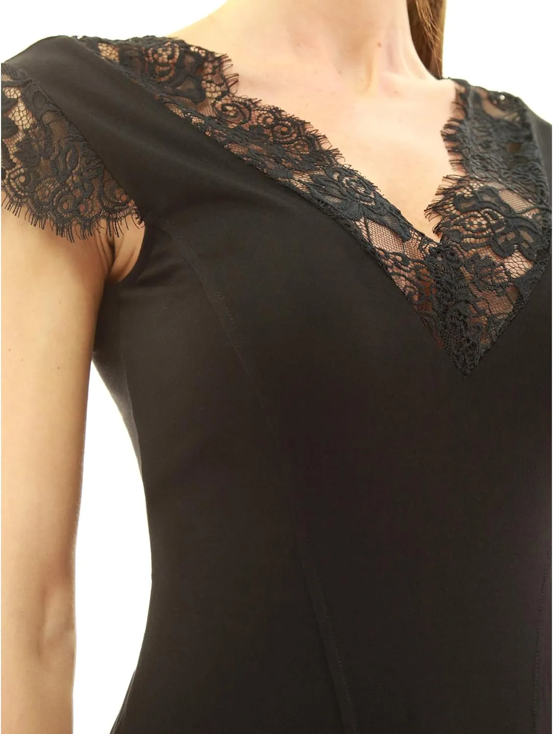 AmlieBoutik Women Floral Lace Trim V Neck Sleeveless Blouse Top