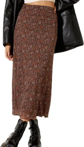 Avanova Women Mesh Floral Boho High Waist Midi Skirt Lettuce Trim Summer A Line Skirt Avanova Women Mesh Floral Boho High Waist Midi Skirt Lettuce Trim Summer A Line Skirt