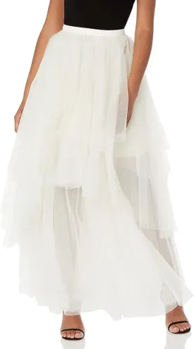 BCBGMAXAZRIA Women's Tiered Ruffle a Line Maxi Skirt