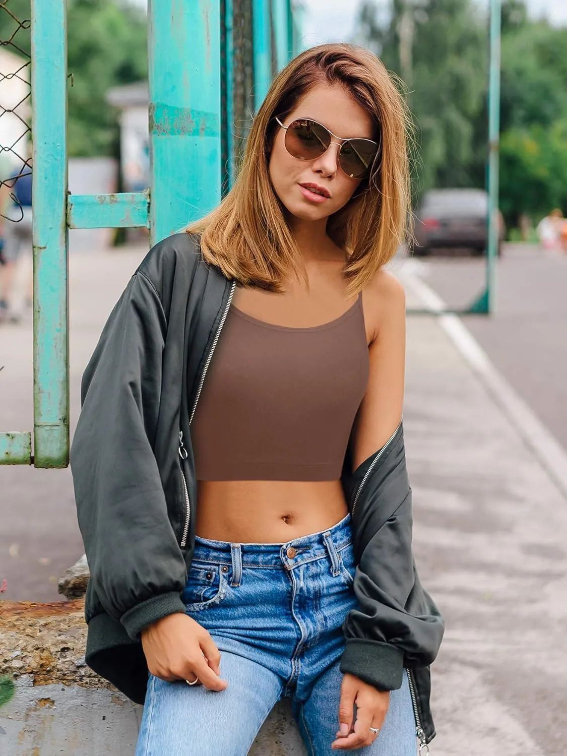 Boao 3 Pcs Crop Camisole Top Spaghetti Strap Tank Sleeveless Crop Tank Top for Women Sports