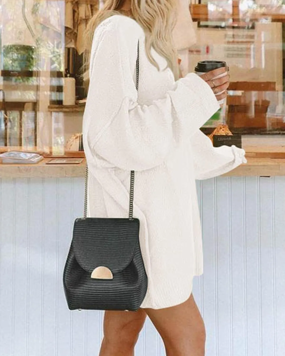 BTFBM 2025 Womens Sweaters Casual Crewneck Long Sleeve Oversized Sweater Dress Fall Winter Loose Slouchy Soft Pullover
