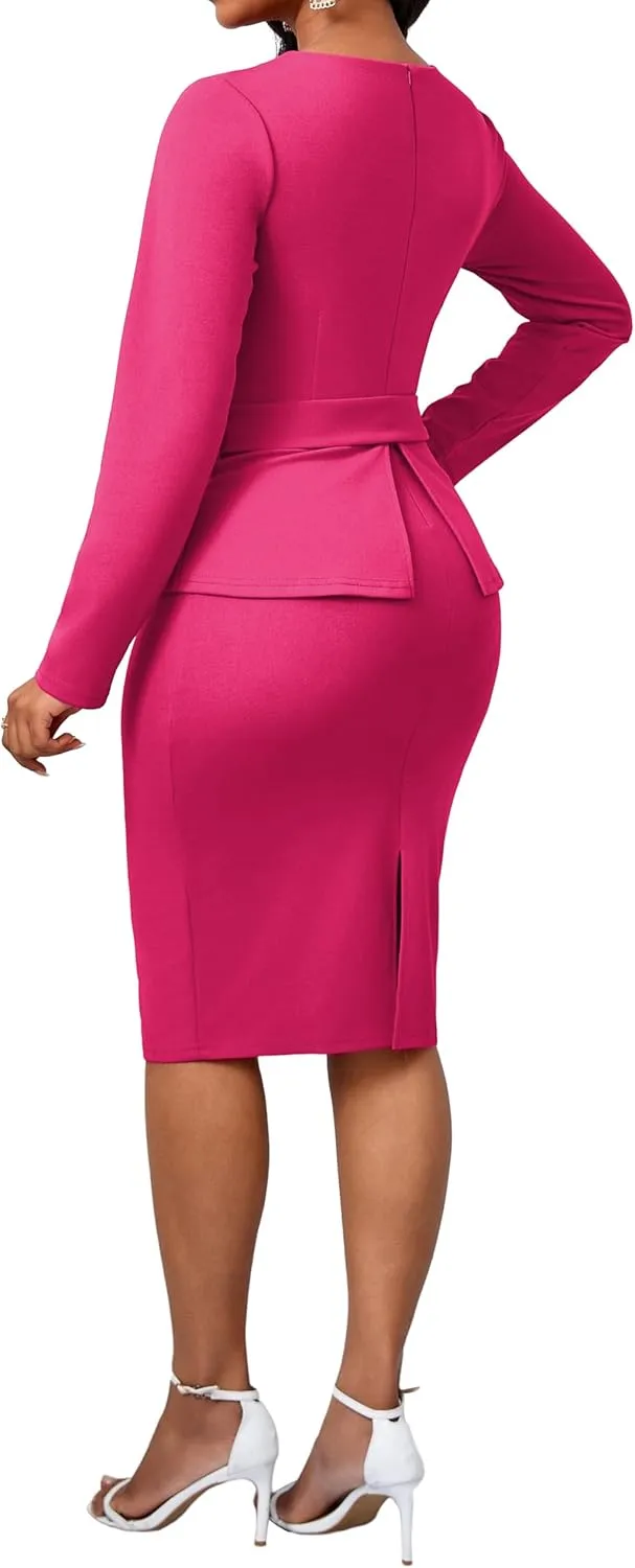 CuteCherry Women Sexy Dress Bodycon Work Dress Elegant Pencil Dress