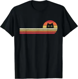 Funny Cat Shirt Cute Retro Vintage 70s 80s Style Cats Lover T-Shirt
