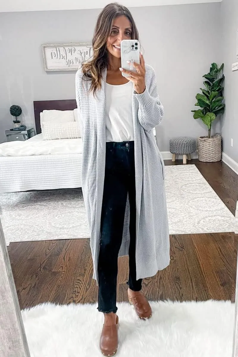 LILLUSORY Long Cardigan Sweaters for Women Fall Trendy Oversized Open Front Winter Coat