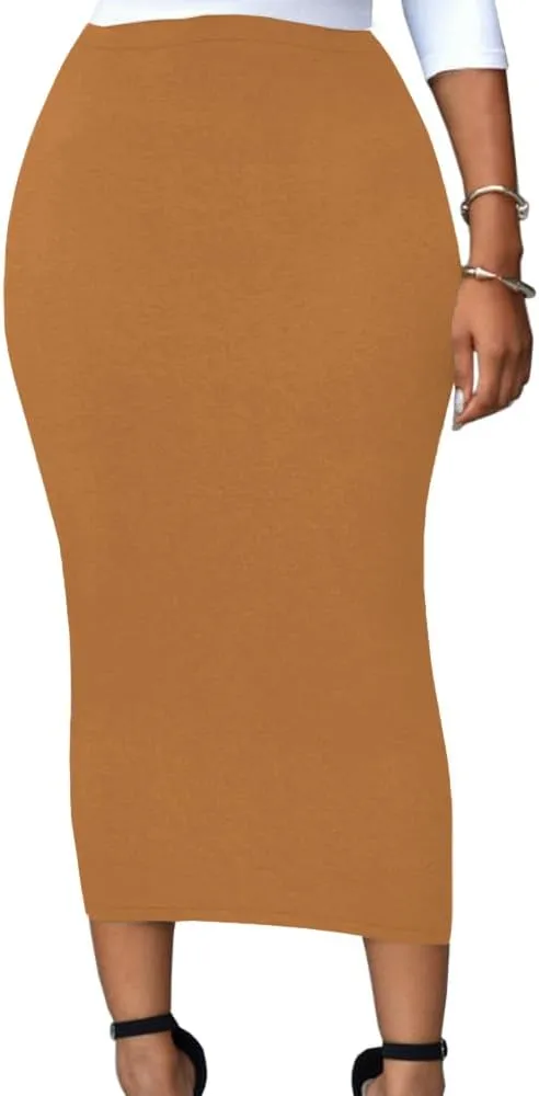 Lrady Women's High Waist Slim Bodycon Party Club Night Out Maxi Long Pencil Skirts