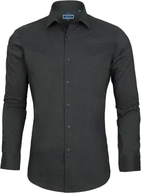 Men's Dress Shirt Long Sleeve Stretch Wrinkle-Resistant Formal Shirt Business Casual Heather Button Down Shirts