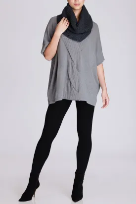 Merino Knitwear Snood - Heather Gray
