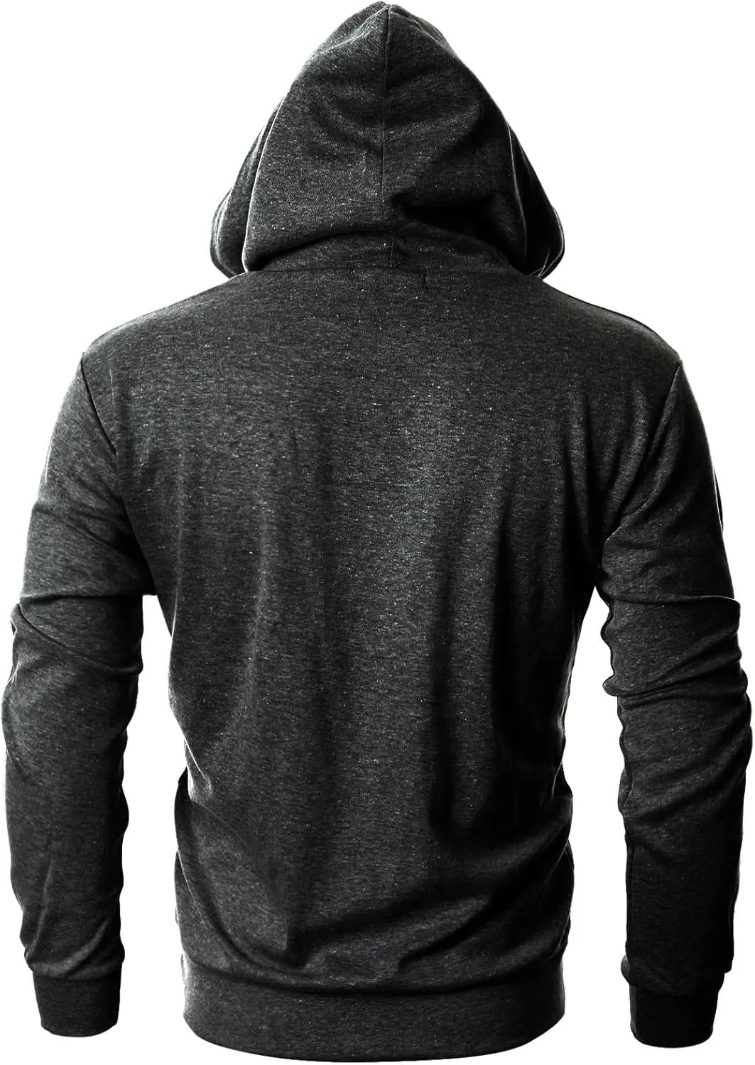 Ohoo Mens Slim Fit Basic Pullover Hoodies Sweatshirt Lightweight Long Sleeve with Kanga Pocket