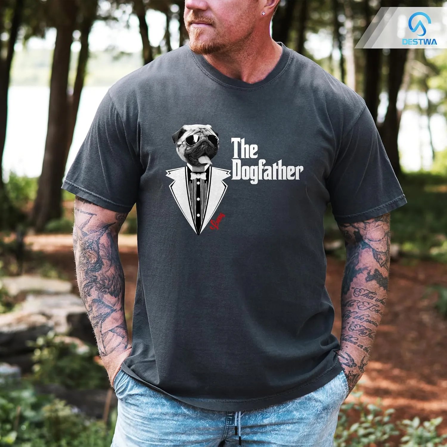 Personalized Dog Dad Shirt for Men, Custom Dog Dad T Shirt with Name Photo, Custom Fathers Day Shirt