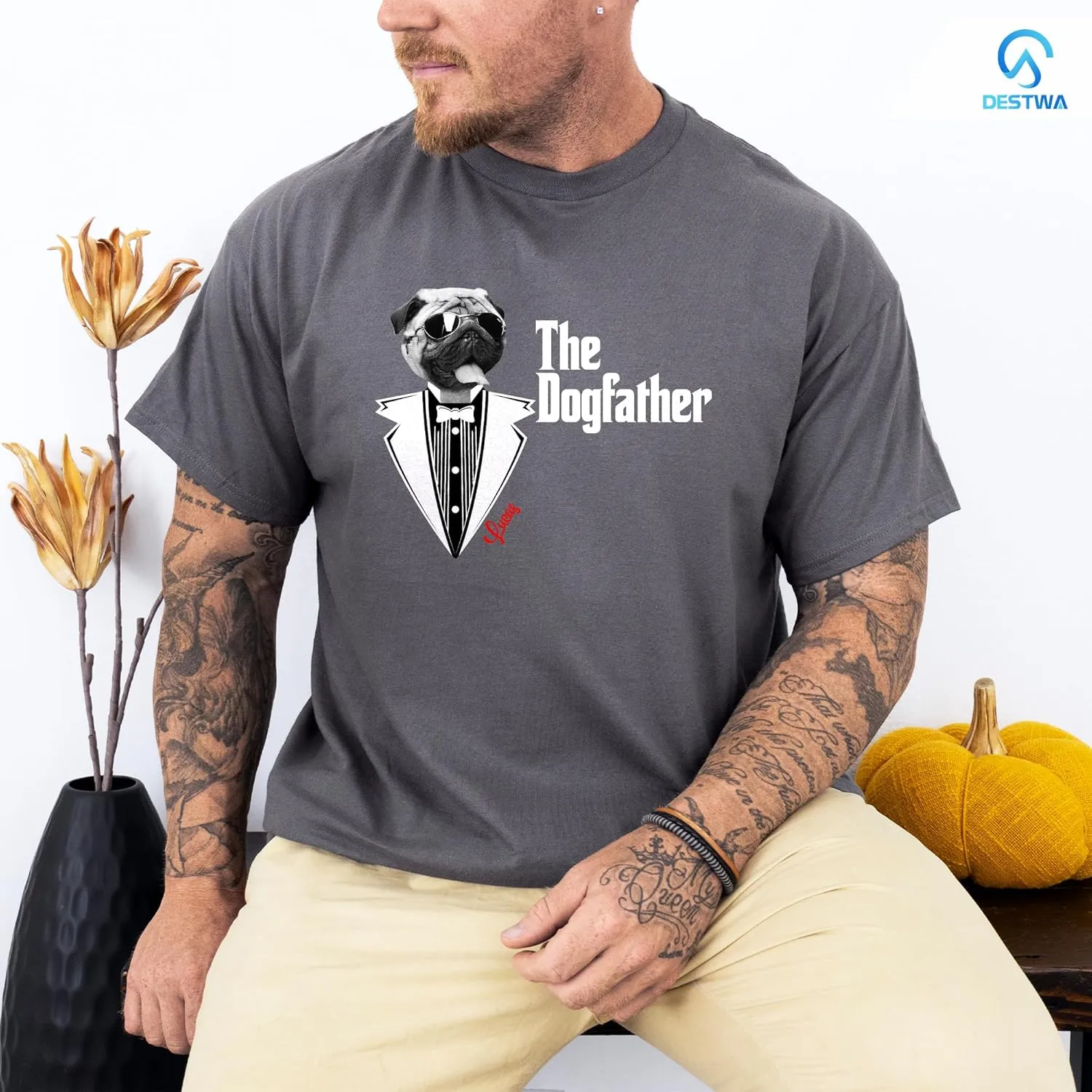 Personalized Dog Dad Shirt for Men, Custom Dog Dad T Shirt with Name Photo, Custom Fathers Day Shirt