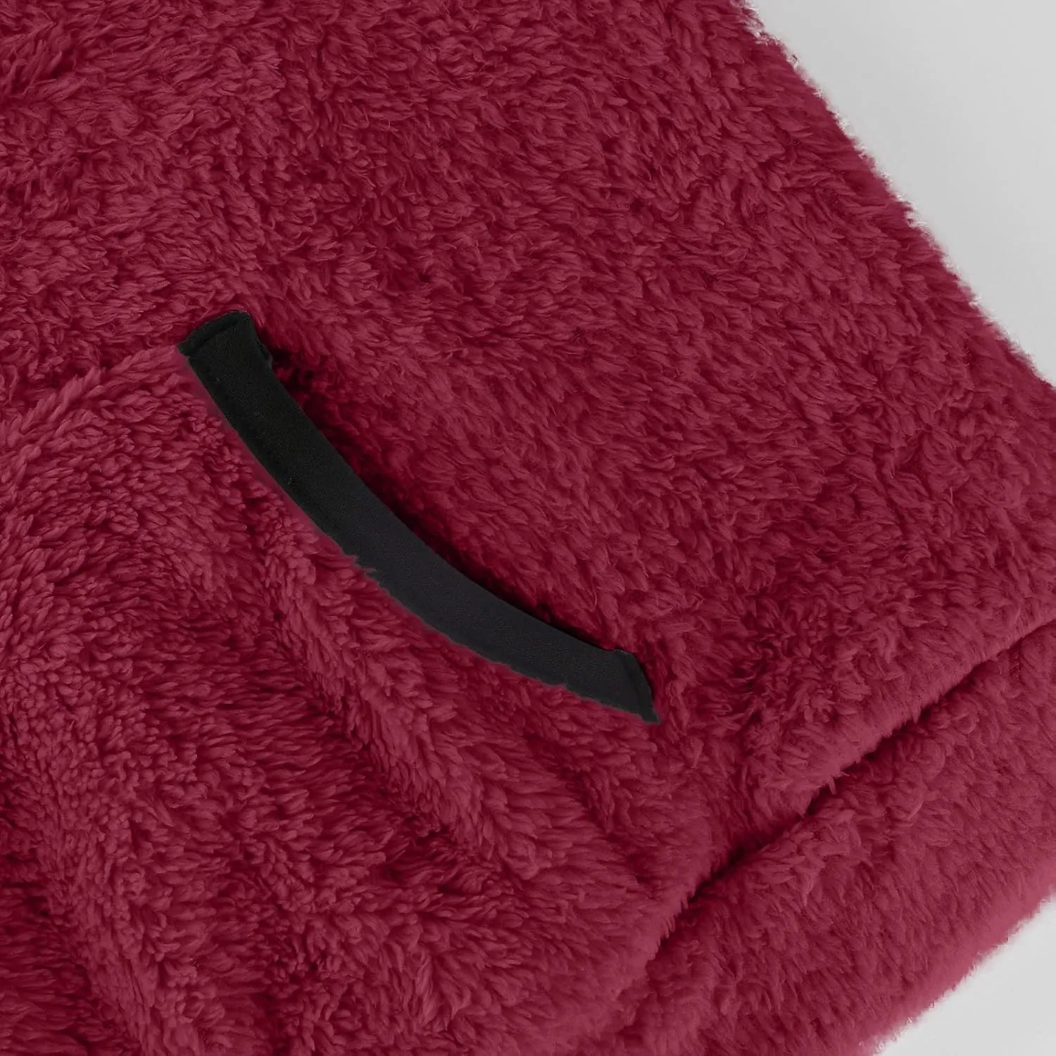Quarter Zip Pullover Women Sherpa Fleece Hoodie Cropped Half Zip Sweatshirt with Pocket Cozy Soft Fluffy Sweaters