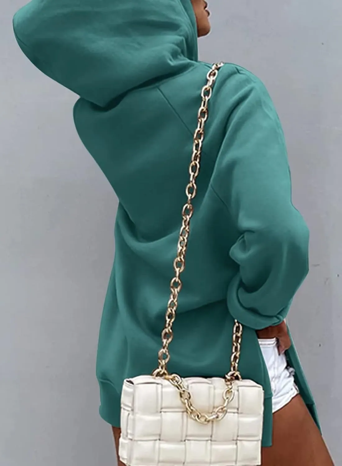 Syellowafter Women Oversized Hoodie Dress Pullover Winter Kangaroo Pocket Sweatshirt Fall Tops Casual Loungewear