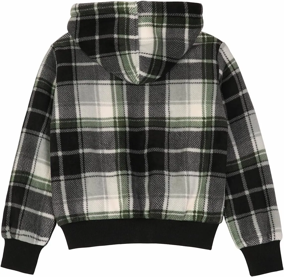 ThCreasa Kids Sherpa Fleece Lined Hoodie Jacket,Zip-Up Hooded Plaid Sweatshirt Jackets