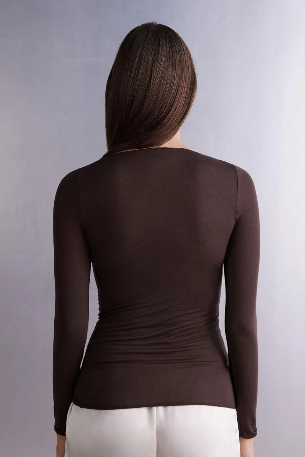 Woman's Boat Neck Modal Cashmere Ultralight Top