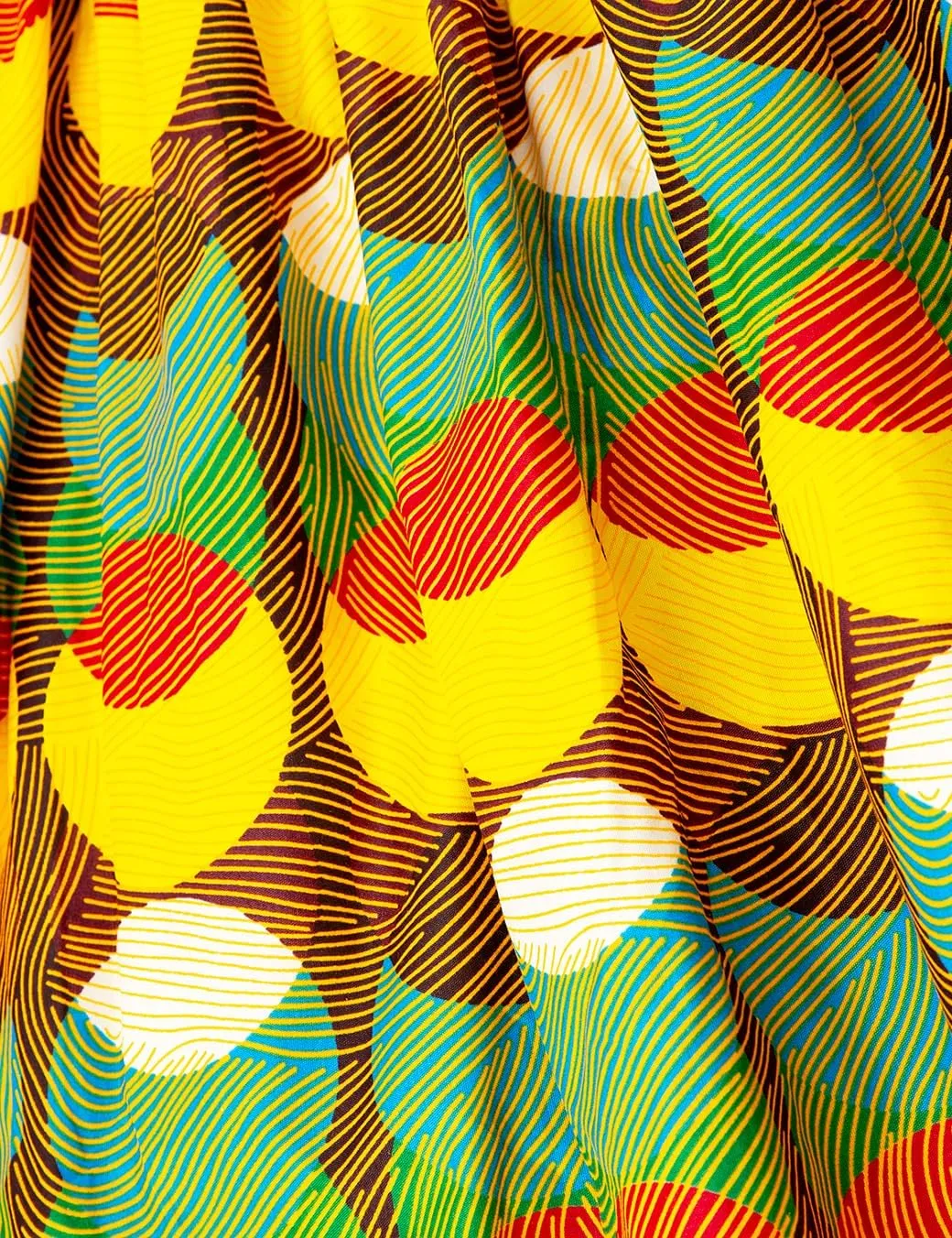 Women's Afriacn High Waist Vintage Skirt Ankara Pleated Midi Skirt with Pockets